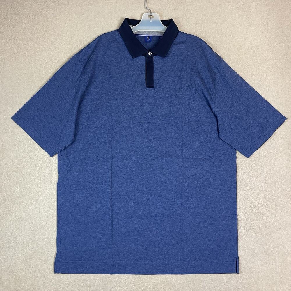 FootJoy Polo Shirt Mens‎ XL Blue Golf Short Sleeve Performance Stretch Regular